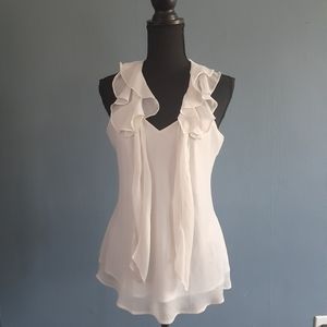 *SOLD*Cache ivory ruffled blouse